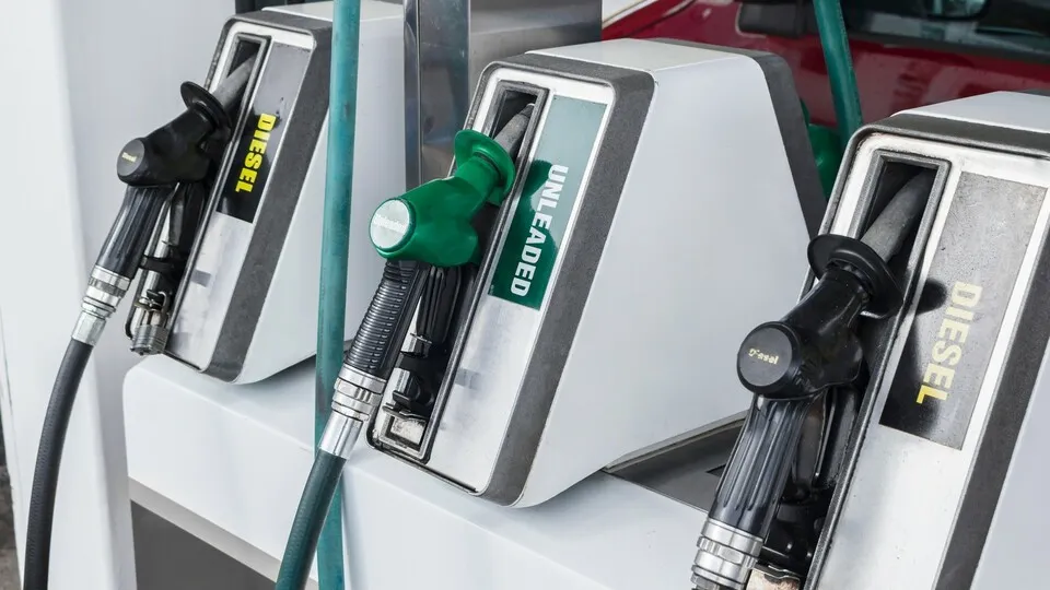 Scotland, UK --- Diesel and unleaded gas pumps --- Image by © David Madison/Ocean/Corbis