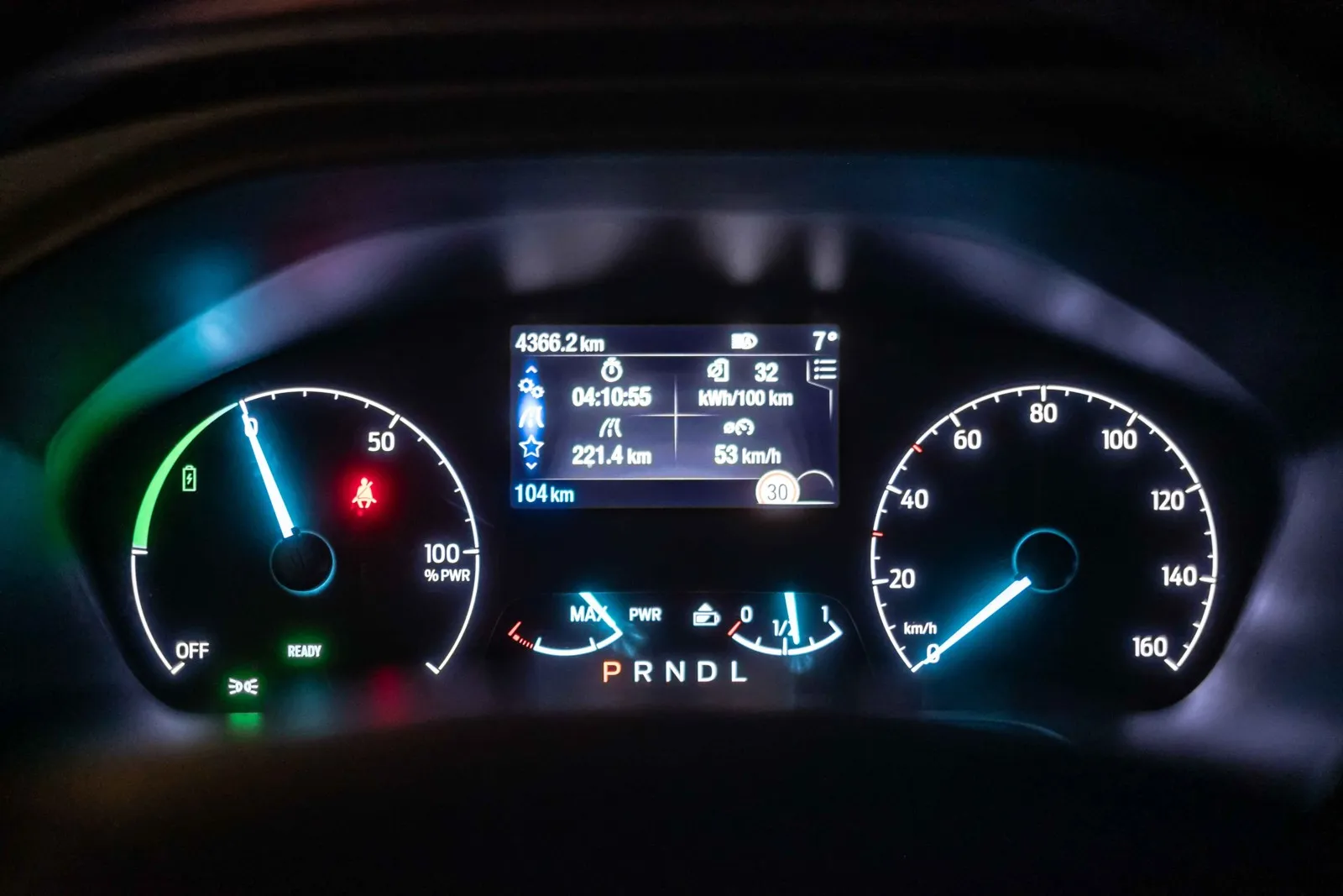Mit 32 kWh bei winterlichen Bedingungen hält der E-Transit sein Versprechen. Auf die angezeigte Reichweite kann man sich beim E-Transit verlassen.