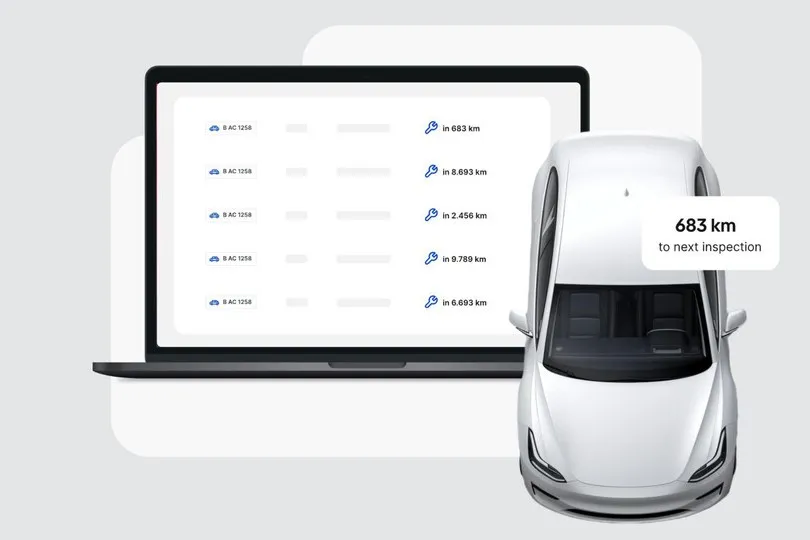Fuhrpark-Cockpit: Dank Telematik sehen Flottenverantwortliche live, wie weit ein Fahrzeug gefahren ist und wann die nächste Inspektion ansteht.