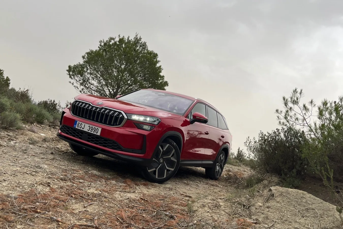 Der neue Skoda Kodiaq ist zwar ein Straßenfahrzeug. Die höhere Bodenfreiheit und mit den Allradantrieben samt Offroad-Fahrmodus lässt sich das SUV auch abseits des Asphalts bewegen. Der Bergabfahrassistent macht dabei einen guten Job.