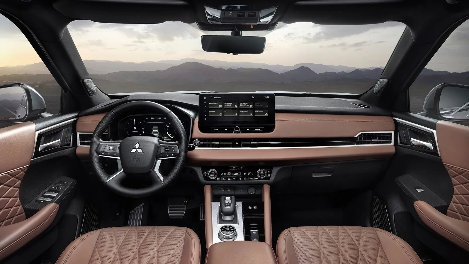Stilvolles Interieur. Bereits die Basisversion hat u. a. ein Smart-Key-System, digitale Instrumententafel und Infotainment (beide mit 12,3-Zoll-Farbdisplay), 2-Zonen-Klimaautomatik, Soundanlage (8 Lautsprecher) und eine 360-Grad-Umgebungskameras ab Werk mit an Bord.