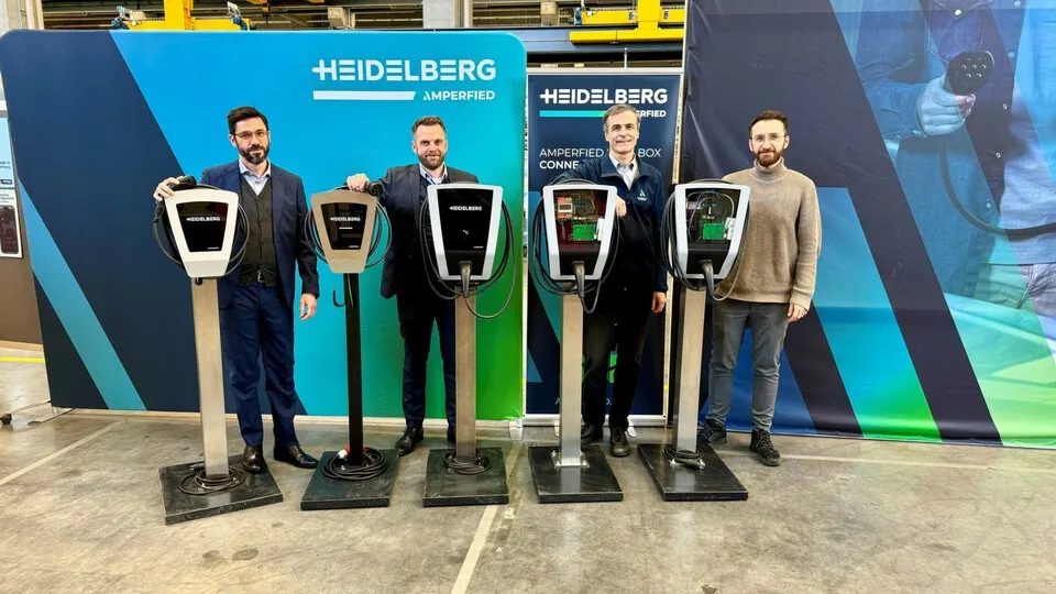 Erläuterten am Hauptsitz Walldorf die mittelfristige Amperfied-Strategie (v.l.): CEO Davide Ghione, Head of Product Management and Business Development Florian Franken, Chief Technology Officer Ulrich Grimm und Product Manager Josip Jovic.