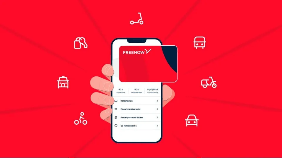 Ab sofort können alle Free-Now-Geschäftskunden die neue Mobilitätskarte nutzen Foto: Free Now