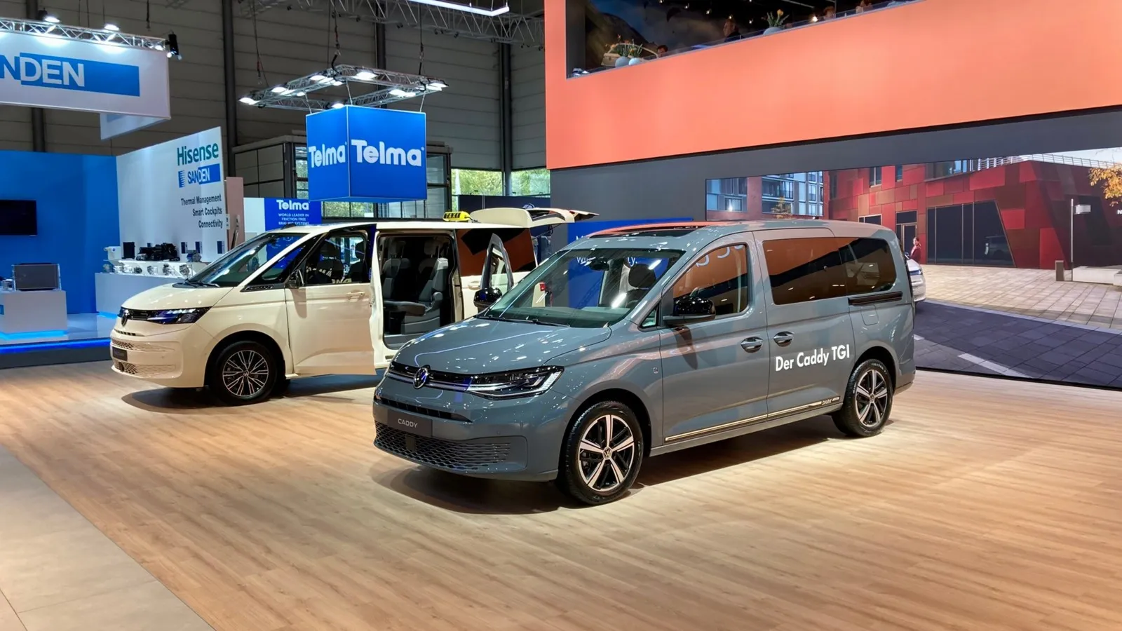 … VW Caddy, der auf der IAA in der neuen Erdgas-Version TGI zu sehen war.
