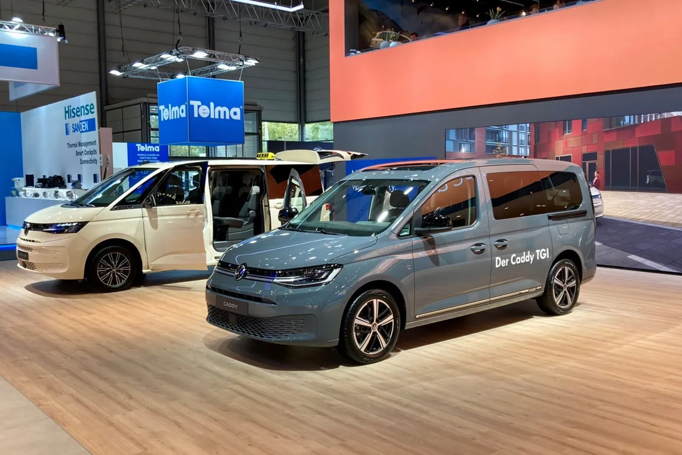… VW Caddy, der auf der IAA in der neuen Erdgas-Version TGI zu sehen war.