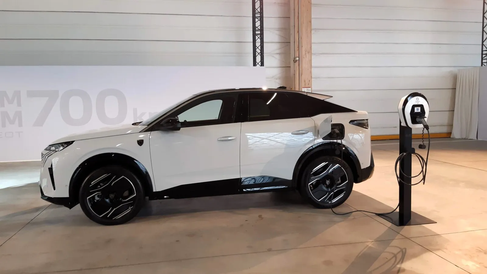 Serienmäßig lädt der E-3008 AC mit 11 kW, DC mit 160 kW.