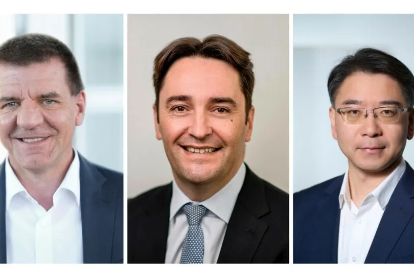 Neue Führungsbesetzungen bei der Schaeffler AG. V. l. n. r.: Jochen Schröder, Rémy Triouleyre und Xiangbin Chen.