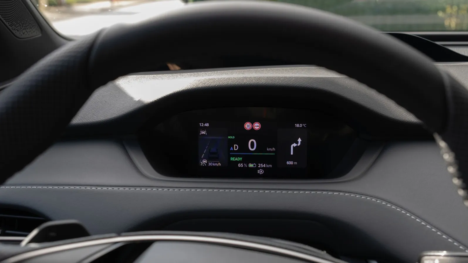 Das 5-Zoll-Display hinter dem Lenkrad zeigt Fahrzeuginformationen wie Akkustand, Streckenverlauf etc.