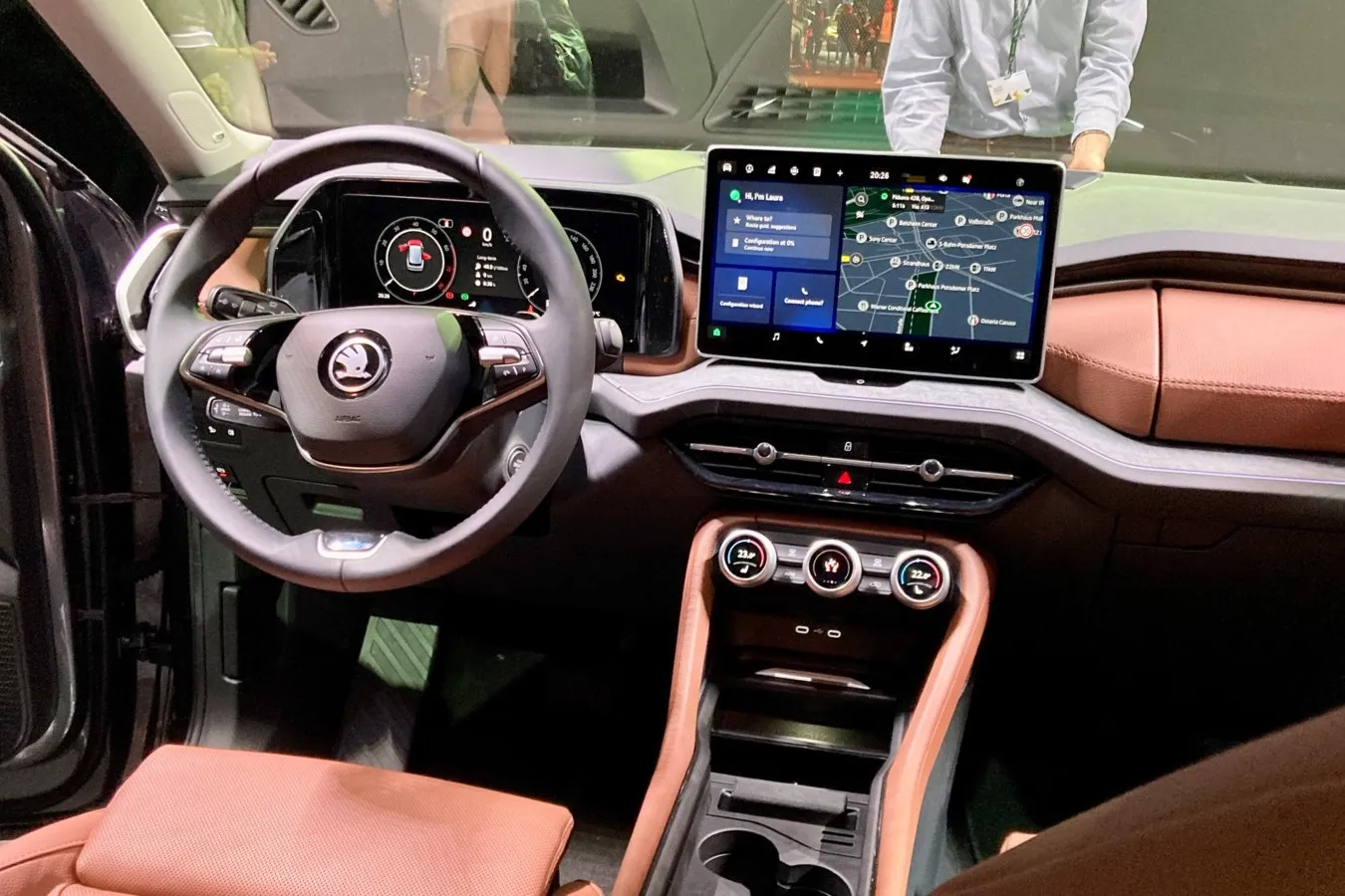10 oder 13 Zoll (Bild) großerTouchscreen für die Bedienung des Infotainmentsystems im neuen Skoda Kodiaq.