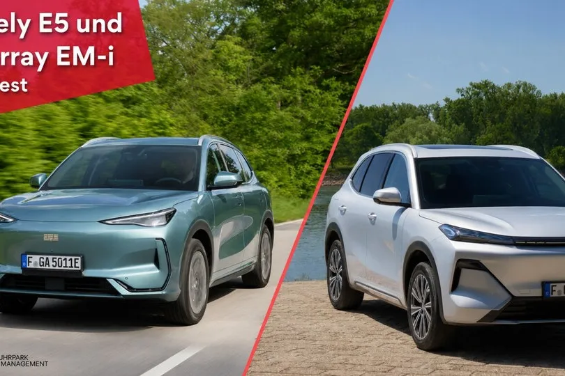 Der vollelektrische Geely E5 und der Plug-in-Hybrid Starray EM-i im ersten Fahrtest für den deutschen Markt.