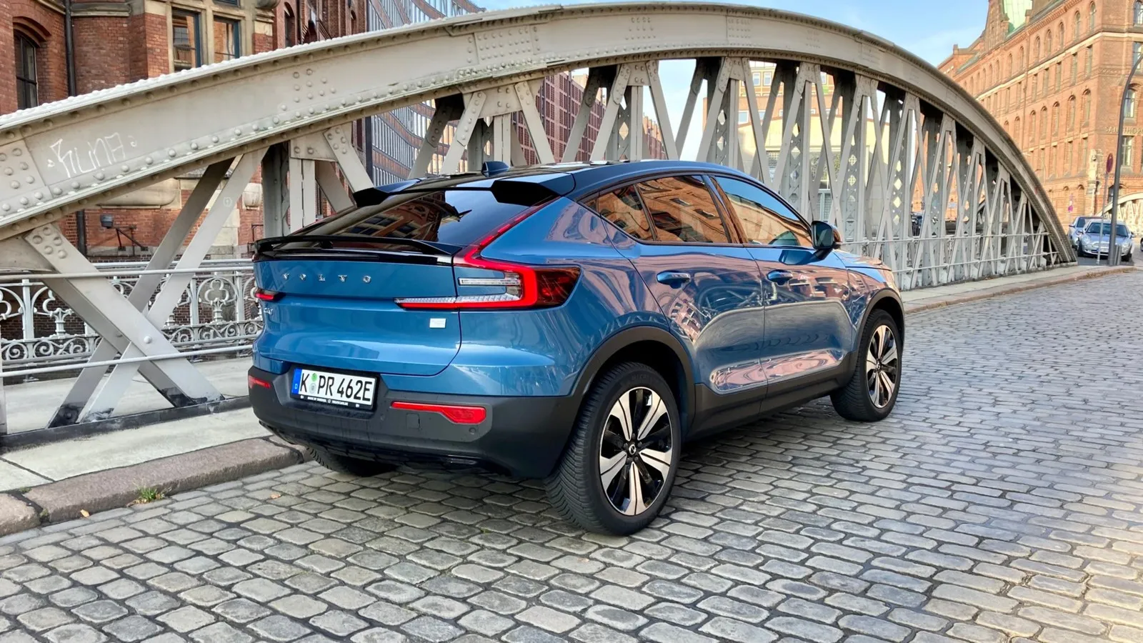 Die größten Rückleuchten der aktuellen Volvo-Palette: der C40 zeigt auch am Heck Charakter.