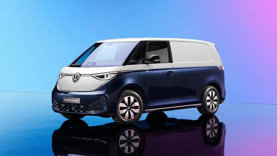 Volkswagen Nutzfahrzeuge stellt den ID.Buzz ins Zentrum seines IAA-Stands in Hannover. Im Bild die Transporter-Version ID-Buzz Cargo.