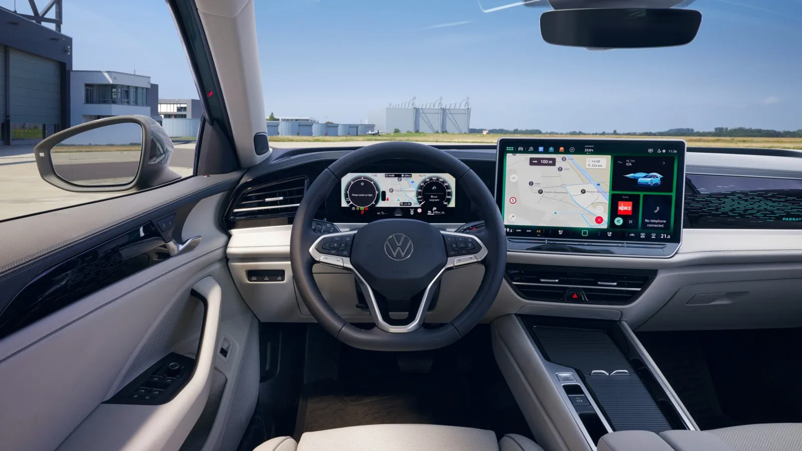 Bis zu 15 Zoll misst der Touchscreen im neuen VW Passat, Standard sind auf jeden Fall 12,9 Zoll.