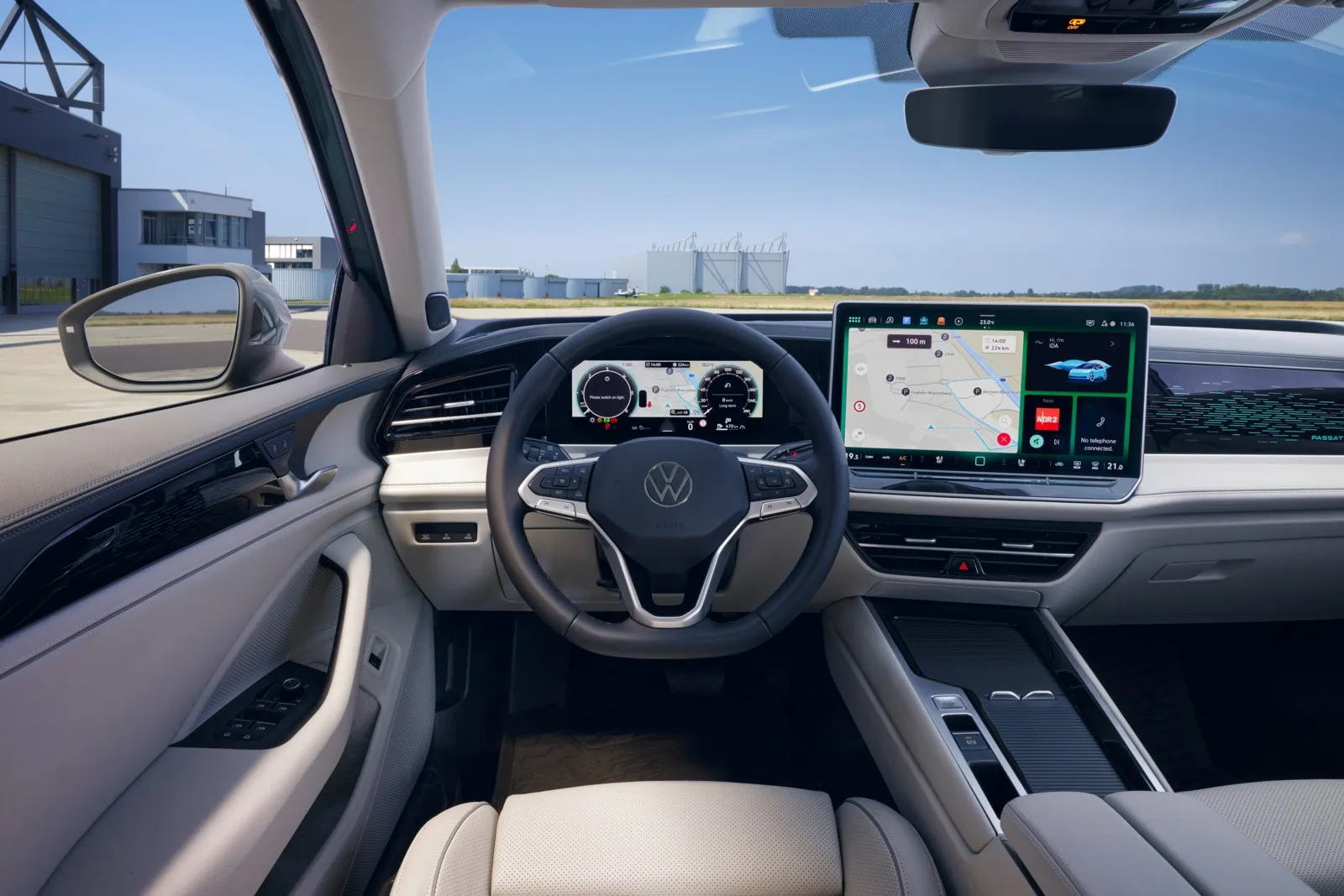 Bis zu 15 Zoll misst der Touchscreen im neuen VW Passat, Standard sind auf jeden Fall 12,9 Zoll.